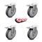 Service Caster 6 Inch Thermoplastic Rubber Swivel Bolt Hole Caster Set with Total Lock Brake SCC-BHTTL20S614-TPRB-4 - alternate 3